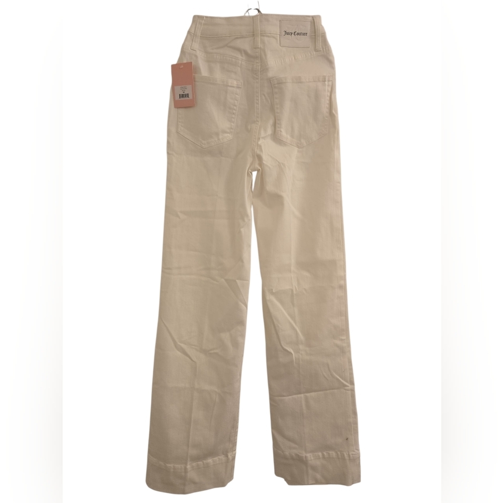 Juicy Couture" Lunita" Y2K Wide Leg High Rise Jeans in White. Size 24 NEW! - Picture 8 of 9